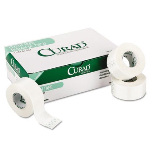 Picture of First Aid Cloth Silk Tape, Heavy-Duty, Acrylic/Silk, 2" x 10 yds, White, 6/Pack