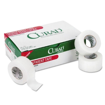 Picture of Transparent Surgical Tape, Heavy-Duty, Acrylic/Cloth, 1" x 10 yds, Matte Clear, 12/Pack