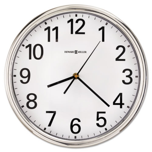 Picture of Hamilton Wall Clock, 12" Overall Diameter, Silver Case, 1 Aa (sold Separately)