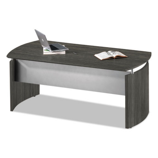 Picture of Medina Series Laminate Curved Desk Top, 72" X 36", Gray Steel