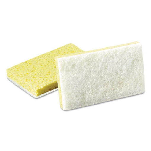 Picture of Light-Duty Scrubbing Sponge, #63, 3.6 X 6.1, 0.7" Thick, Yellow/white, 20/carton