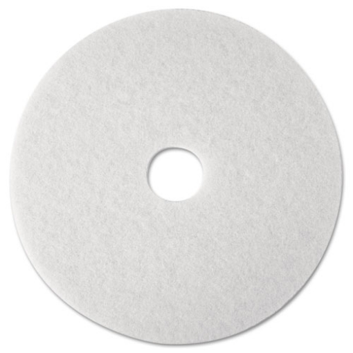 Picture of Low-Speed Super Polishing Floor Pads 4100, 12" Diameter, White, 5/carton