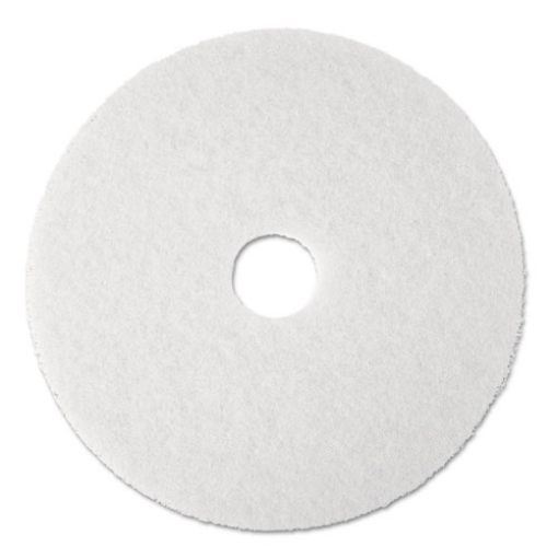 Picture of Low-Speed Super Polishing Floor Pads 4100, 13" Diameter, White, 5/carton