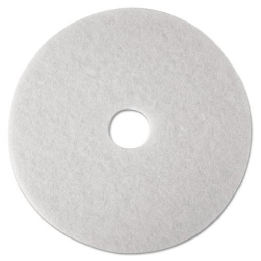 Picture of Low-Speed Super Polishing Floor Pads 4100, 14" Diameter, White, 5/carton