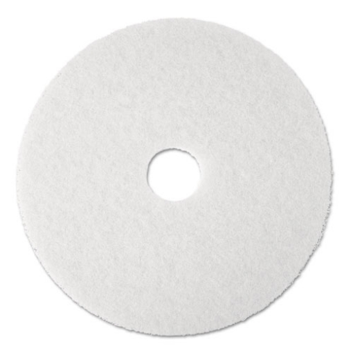 Picture of Low-Speed Super Polishing Floor Pads 4100, 17" Diameter, White, 5/carton