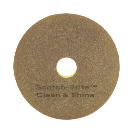 Picture of Clean and Shine Pad, 15" Diameter, Brown, 5/Carton