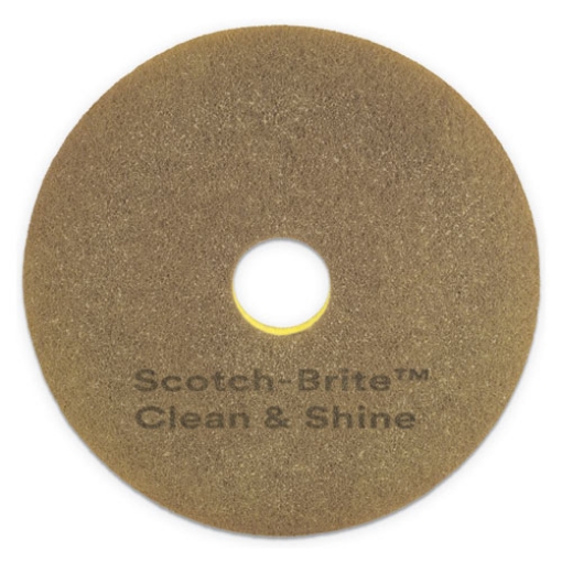 Picture of Clean And Shine Pad, 20" Diameter, Brown/yellow, 5/carton