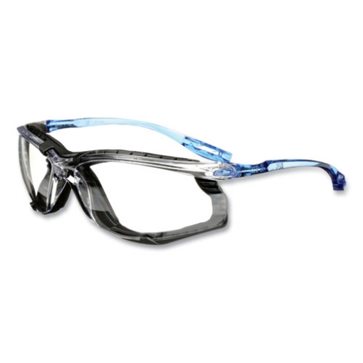 Picture of CCS Protective Eyewear with Foam Gasket, Blue Plastic Frame, Clear Polycarbonate Lens