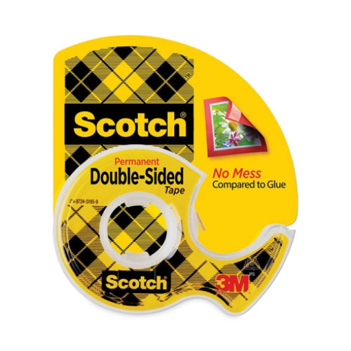 Picture of Double-Sided Permanent Tape In Handheld Dispenser, 1" Core, 0.5" X 20.83 Ft, Clear