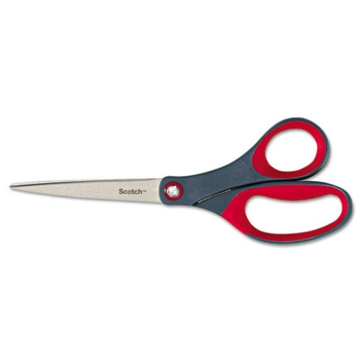 Picture of Precision Scissors, 8" Long, 3.13" Cut Length, Gray/red Straight Handle