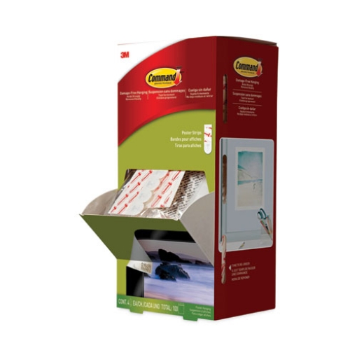 Picture of Poster Strips, Removable, Holds Up To 1 Lb Per Pair, 0.63 X 1.75, White, 4/pack, 100 Packs/carton