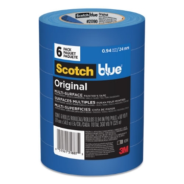 Picture of Original Multi-Surface Painter's Tape, 3" Core, 0.94" X 60 Yds, Blue, 6/pack