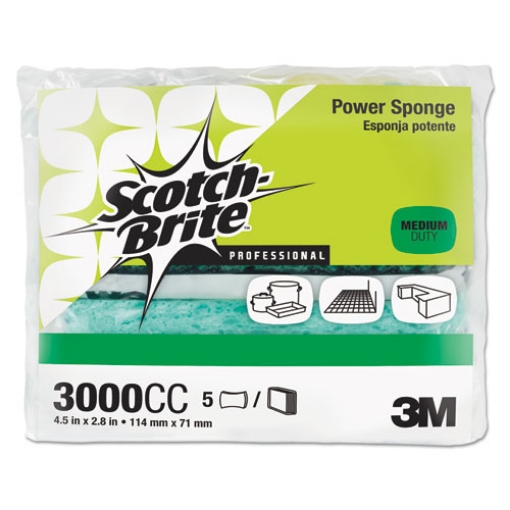 Picture of Power Sponge, 2.8 X 4.5, 0.6" Thick, Blue/teal, 5/pack