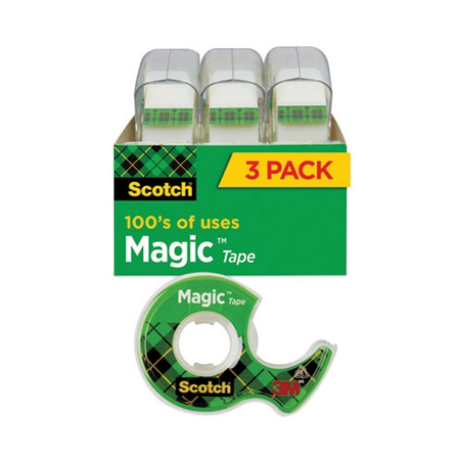 Picture of Magic Tape In Handheld Dispenser, 1" Core, 0.75" X 25 Ft, Clear, 3/pack