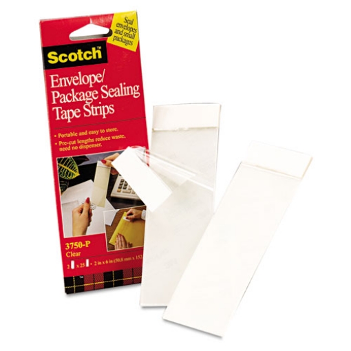 Picture of Envelope/package Sealing Tape Strips, 2" X 6", Clear, 50/pack