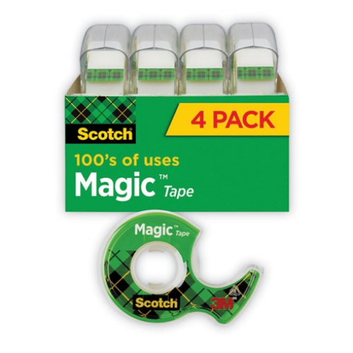 Picture of Magic Tape In Handheld Dispenser, 1" Core, 0.75" X 25 Ft, Clear, 4/pack