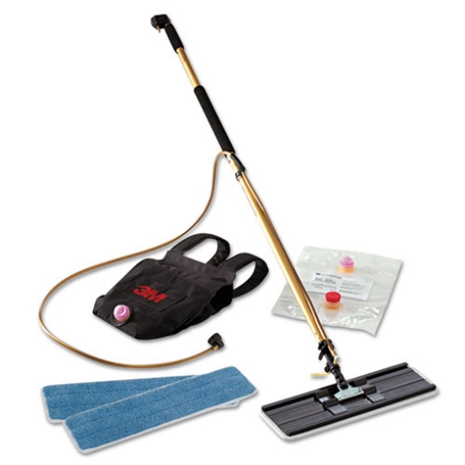 Picture of Easy Shine Applicator Kit, 18" Wide White Microfiber Head, 43" to 63" Gold/Black Aluminum Handle