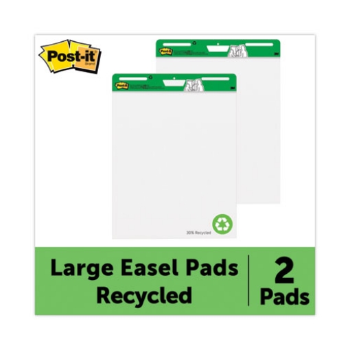 Picture of Vertical-Orientation Self-Stick Easel Pads, Green Headband, Unruled, 25 x 30, White, 30 Sheets, 2/Carton