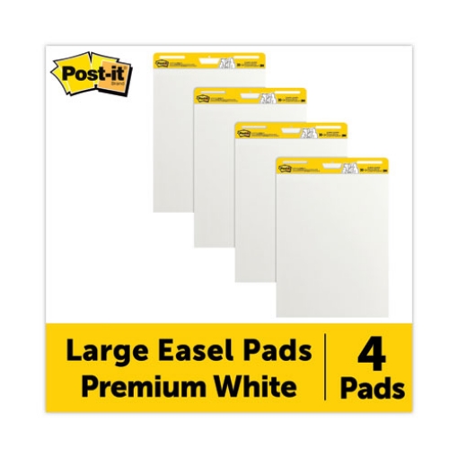 Picture of Vertical-Orientation Self-Stick Easel Pad Value Pack, Unruled, 25 x 30, White, 30 Sheets, 4/Carton