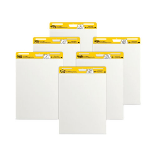 Picture of Vertical-Orientation Self-Stick Easel Pad Value Pack, Unruled, 25 x 30, White, 30 Sheets, 6/Carton