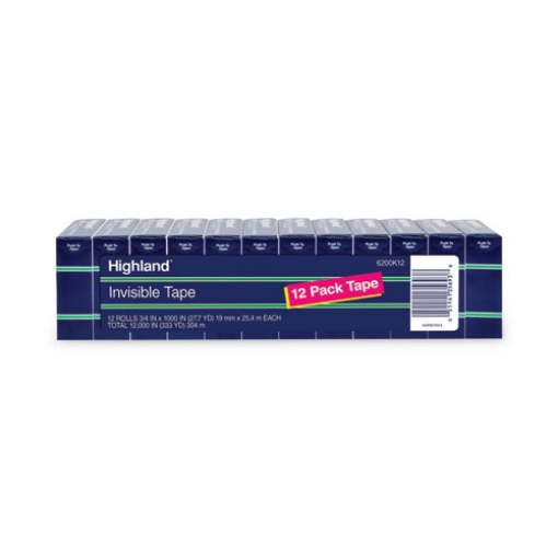 Picture of Invisible Permanent Mending Tape, 1" Core, 0.75" X 83.33 Ft, Clear, 12/pack