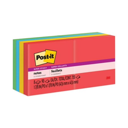 Picture of Pads in Playful Primary Collection Colors, 2" x 2", 90 Sheets/Pad, 8 Pads/Pack