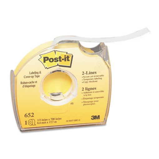 Picture of Labeling and Cover-Up Tape, Non-Refillable, Clear Applicator, 0.33" x 700"