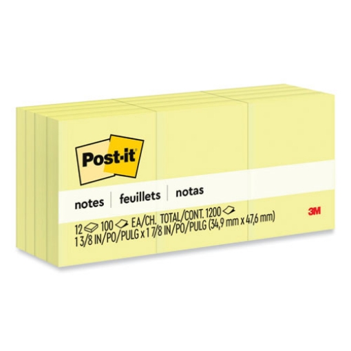 Picture of Original Pads in Canary Yellow, 1.38" x 1.88", 100 Sheets/Pad, 12 Pads/Pack