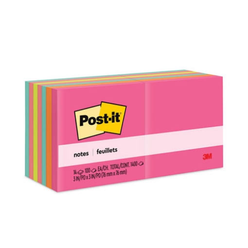 Picture of Original Pads in Poptimistic Colors, Value Pack, 3" x 3", 100 Sheets/Pad, 14 Pads/Pack