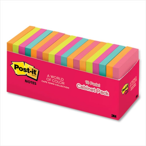 Picture of Original Pads in Poptimistic Colors, Cabinet Pack, 3 x 3, 100 Sheets/Pad, 18 Pads/Pack