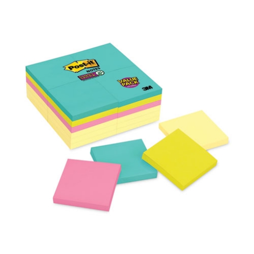 Picture of Self-Stick Notes Office Pack, 3" x 3", Supernova Neons Collection Colors, 90 Sheets/Pad, 24 Pads/Pack