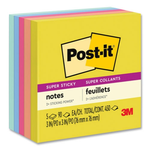 Picture of Note Pads in Summer Joy Collection Colors, 3" x 3", Summer Joy Collection Colors, 90 Sheets/Pad, 5 Pads/Pack