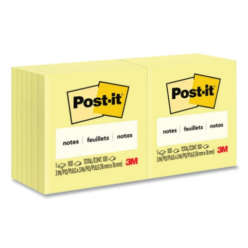 Picture of Original Pads in Canary Yellow, 3" x 3", 100 Sheets/Pad, 12 Pads/Pack