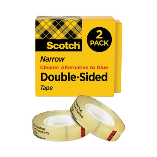 Picture of Double-Sided Tape, 3" Core, 0.5" X 36 Yds, Clear, 2/pack