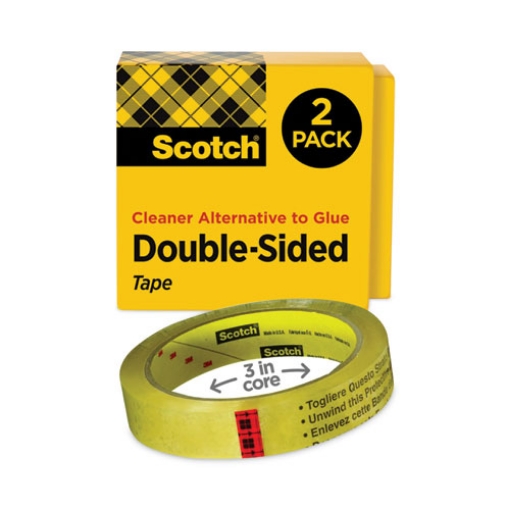 Picture of Double-Sided Tape, 3" Core, 0.75" X 36 Yds, Clear, 2/pack