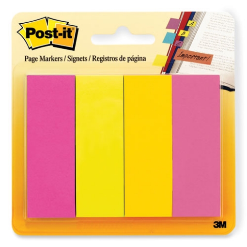 Picture of Page Flag Markers, Assorted Brights, 50 Flags/Pad, 4 Pads/Pack