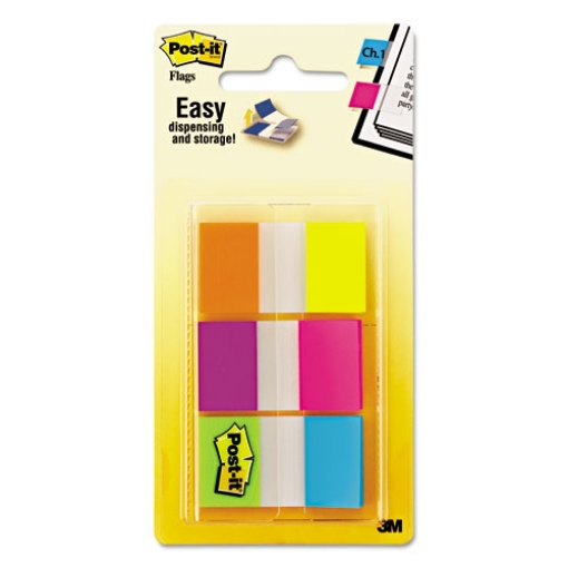 Picture of Page Flags In Portable Dispenser, Assorted Brights, 60 Flags/pack