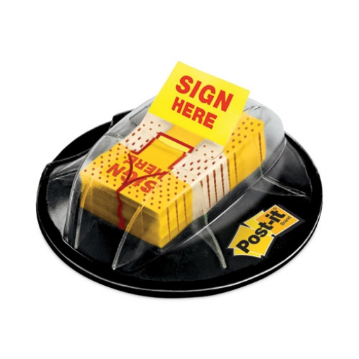 Picture of Page Flags In Dispenser, "sign Here", Yellow, 200 Flags/dispenser