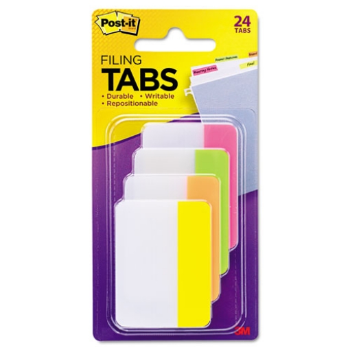 Picture of Solid Color Tabs, 1/5-Cut, Assorted Bright Colors, 2" Wide, 24/Pack