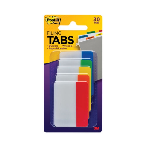 Picture of Solid Color Tabs, 1/5-Cut, Assorted Colors, 2" Wide, 30/Pack