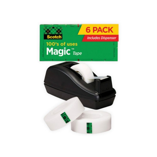 Picture of Magic Tape Desktop Dispenser Value Pack, 1" Core, 0.75" X 83.33 Ft, Clear