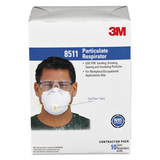 Picture of Particulate Respirator w/Cool Flow Exhalation Valve, Standard Size, 10/Box