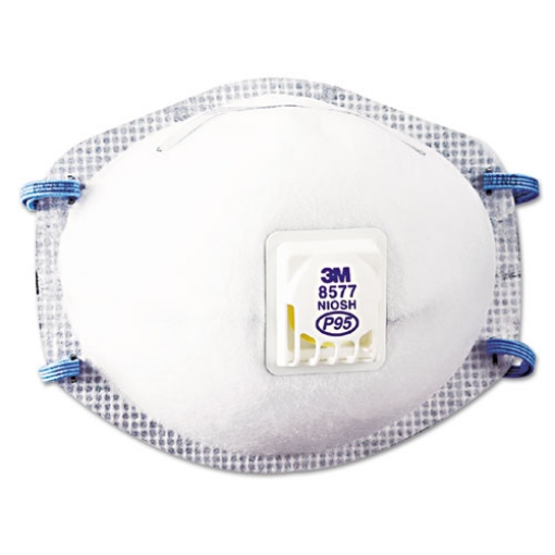 Picture of particulate respirator 8577, p95, one size fits all, 10/box