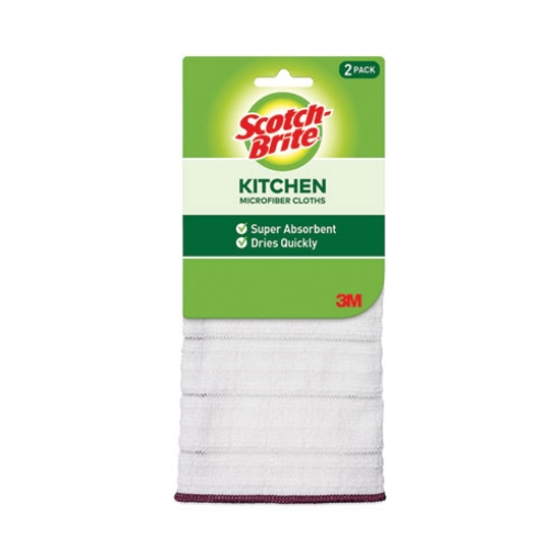 Picture of Kitchen Cleaning Cloth, Microfiber, 11.4 x 12.4, White, 2/Pack, 12 Packs/Carton