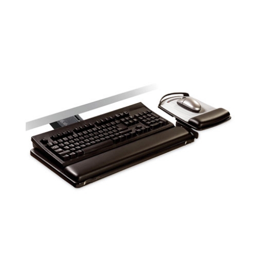 Picture of Sit/stand Easy Adjust Keyboard Tray, Highly Adjustable Platform,, Black