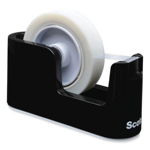 Picture of Heavy Duty Weighted Desktop Tape Dispenser with One Roll of Tape, 3" Core, ABS, Black