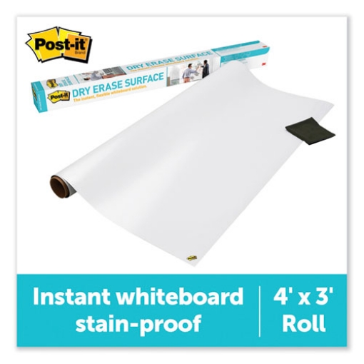 Picture of dry erase surface with adhesive backing, 48 x 36, white surface