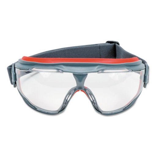 Picture of gogglegear 500series safety goggles, anti-fog, red/gray frame, clear lens,10/ctn