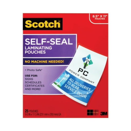 Picture of Self-Sealing Laminating Pouches, 9.5 Mil, 9" X 11.5", Gloss Clear, 25/pack