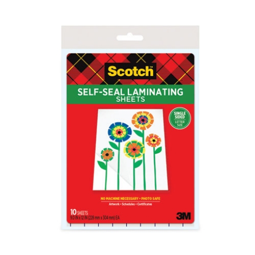 Picture of Self-Sealing Laminating Sheets, 6 Mil, 9.06" X 11.63", Gloss Clear, 10/pack